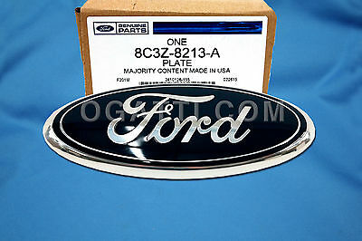 BRAND NEW OEM FORD OVAL 3D 9 X 3 5/8" Fits Front Grille F-250-350-450-550 #8C3Z-8213-C