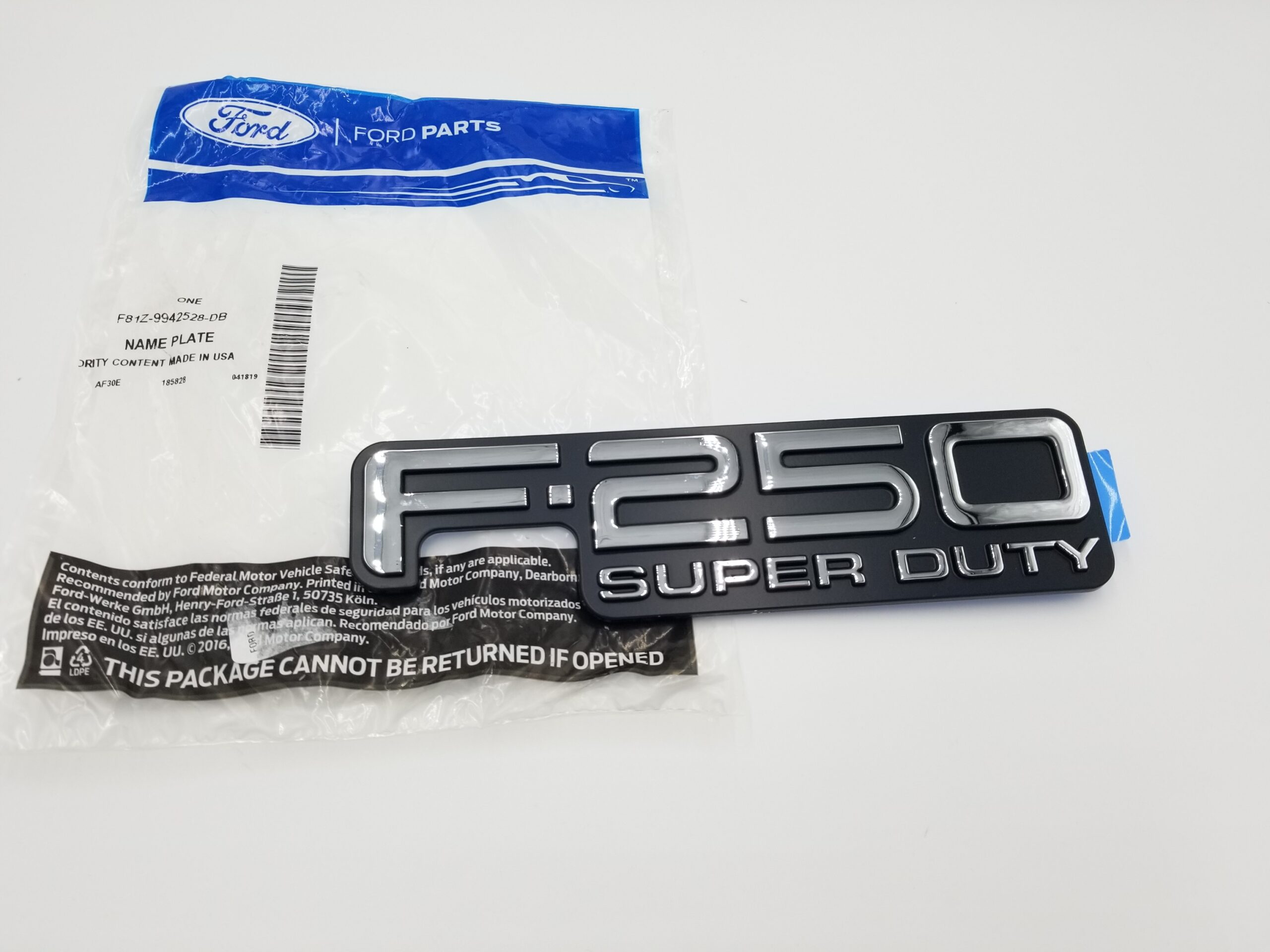 BRAND NEW OEM NAMEPLATE FOR REAR TAILGATE F250 SUPER DUTY 1999-2004 F81Z-9942528-DB - Imagen 2