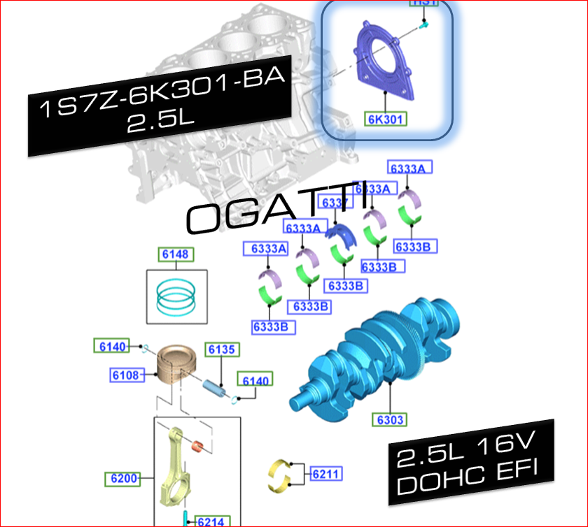 Brand New OEM RETAINER - CRANKSHAFT OIL SEAL 1S7Z-6K301-BA |6K301|