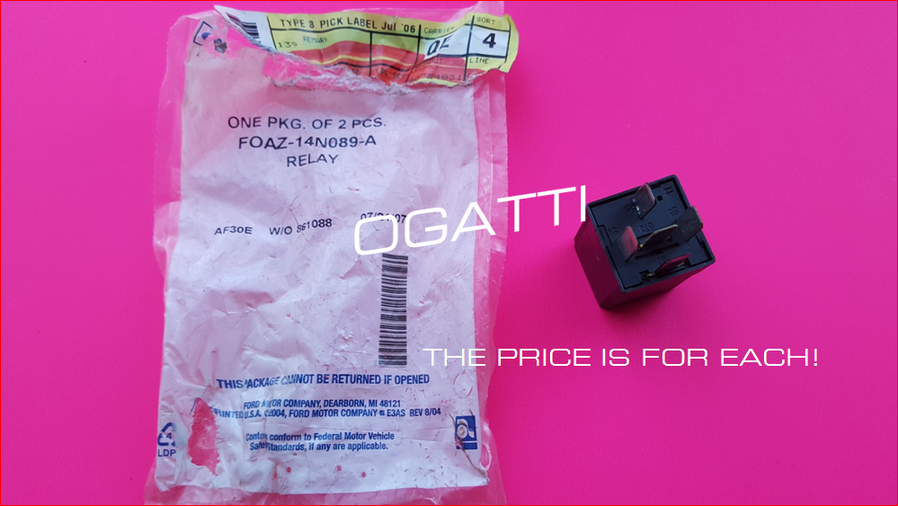 BRAND NEW FORD OEM RELAY 30 AMP, 5 BLADE TERMINAL BLACK MICRO-MULTI FUNCTION RELAY FOAZ-14N089-B