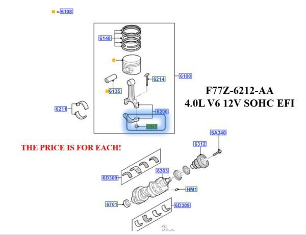 Brand New OEM NUT - HEX. F77Z-6212-AA |6212|