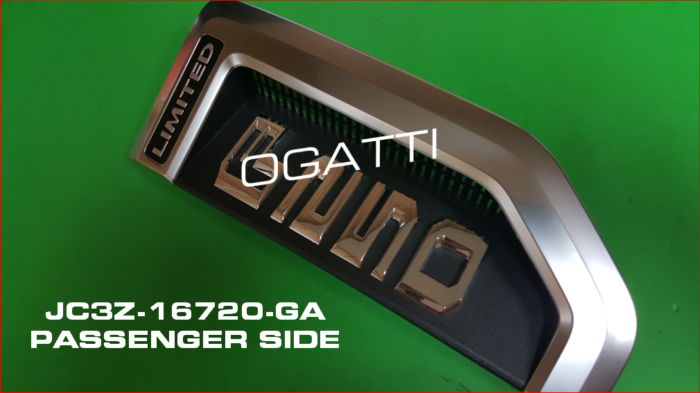 Brand New OEM NAMEPLATE FOR FENDER F250 LIMITED VERSION 2016-2022 JC3Z-16720-GA RH PASSENGER SIDE - Imagen 2
