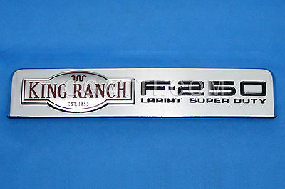 BRAND NEW OEM NAMEPLATE FOR FENDER F250 KING RANCH LARIAT VERSION 2006-2010 8C3Z-16720-E RH PASSENGER SIDE OR LH DRIVER SIDE