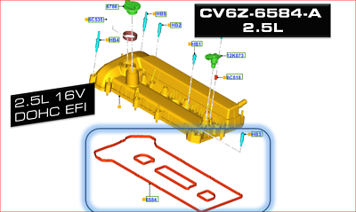 Brand New OEM  Engine GASKET VALVE COVER  FUSION, C-MAX, LINCOLN, ECOSPORT 2017 |CV6Z-6584-A