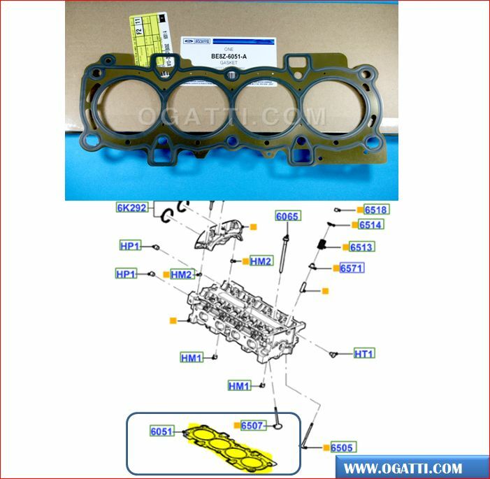 BRAND NEW OEM CYLINDER HEAD GASKET 1.6L FORD FIESTA 2011-2019 BE8Z-6051-A - Imagen 3