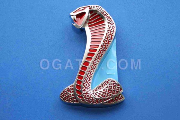 Brand New OEM FORD FRONT FENDER SNAKE COBRA RED Emblem LH DRIVER SIDE MUSTANG SHELBY GT-500 2007-2014 7R3Z-16228-AA