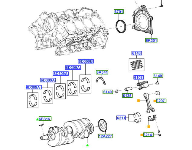 Brand New OEM ENGINE CRANKSAHFT 5.0L V8 32V DOHC EFI |F-150, 2010-2014 BL3Z-6303-A - Imagen 2