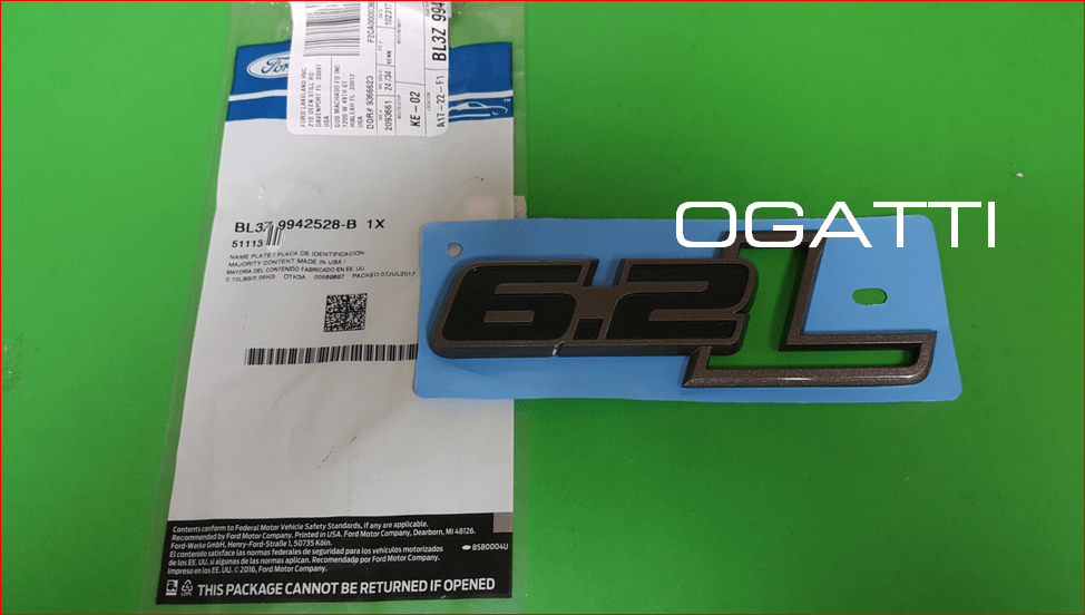 BRAND NEW OEM NAMEPLATE EMBLEM 6.2L FORD FENDER RAPTOR F-150 BL3Z-9942528-B - Imagen 2