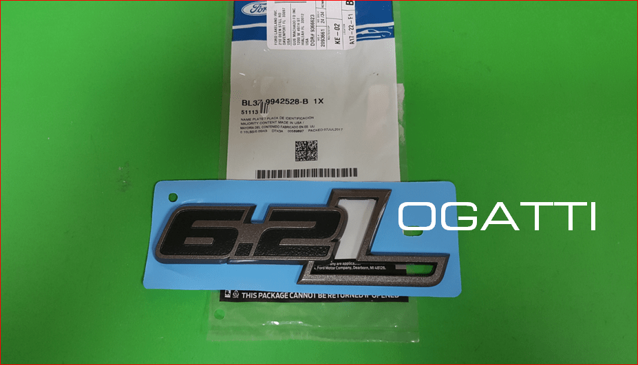 BRAND NEW OEM NAMEPLATE EMBLEM 6.2L FORD FENDER RAPTOR F-150 BL3Z-9942528-B - Imagen 4