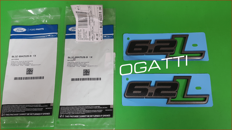 BRAND NEW OEM NAMEPLATE EMBLEM 6.2L FORD FENDER RAPTOR F-150 BL3Z-9942528-B - Imagen 5