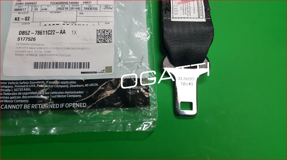 OEM F MULTIPLE Seat Belt Extension Extender 2012 EXPLORER, CMAX, FUSION, LINCOLN DB5Z-78611C22-AA - Imagen 4
