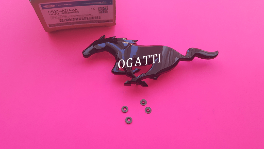 BRAND NEW OEM BLACK PONY GRILLE EMBLEM WITH 3 CLIPS MUSTANG 2015-2017 GR3Z-8A224-AA | W-708203-S437M - Imagen 5