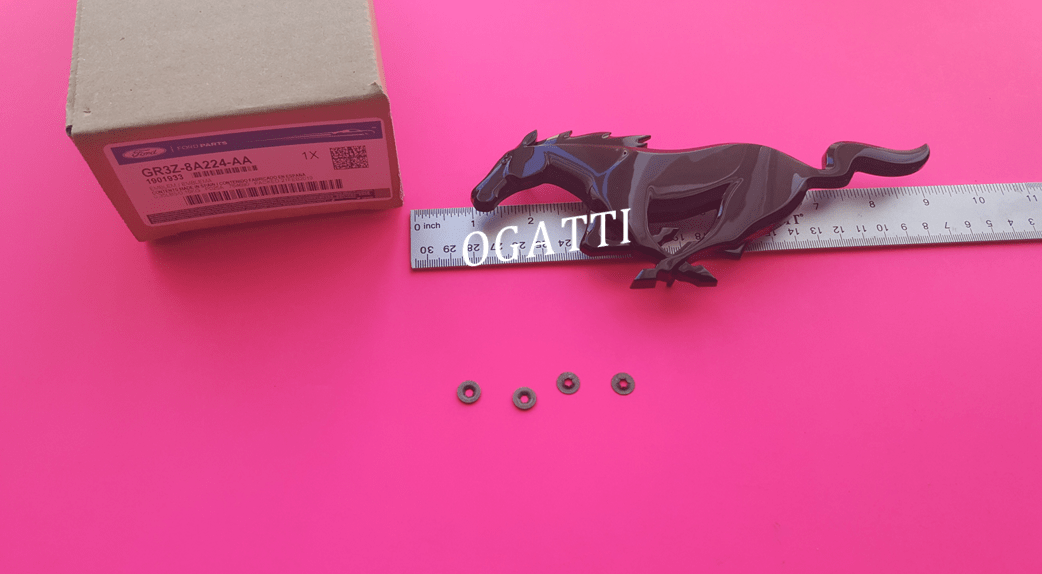 BRAND NEW OEM BLACK PONY GRILLE EMBLEM WITH 3 CLIPS MUSTANG 2015-2017 GR3Z-8A224-AA | W-708203-S437M - Imagen 6