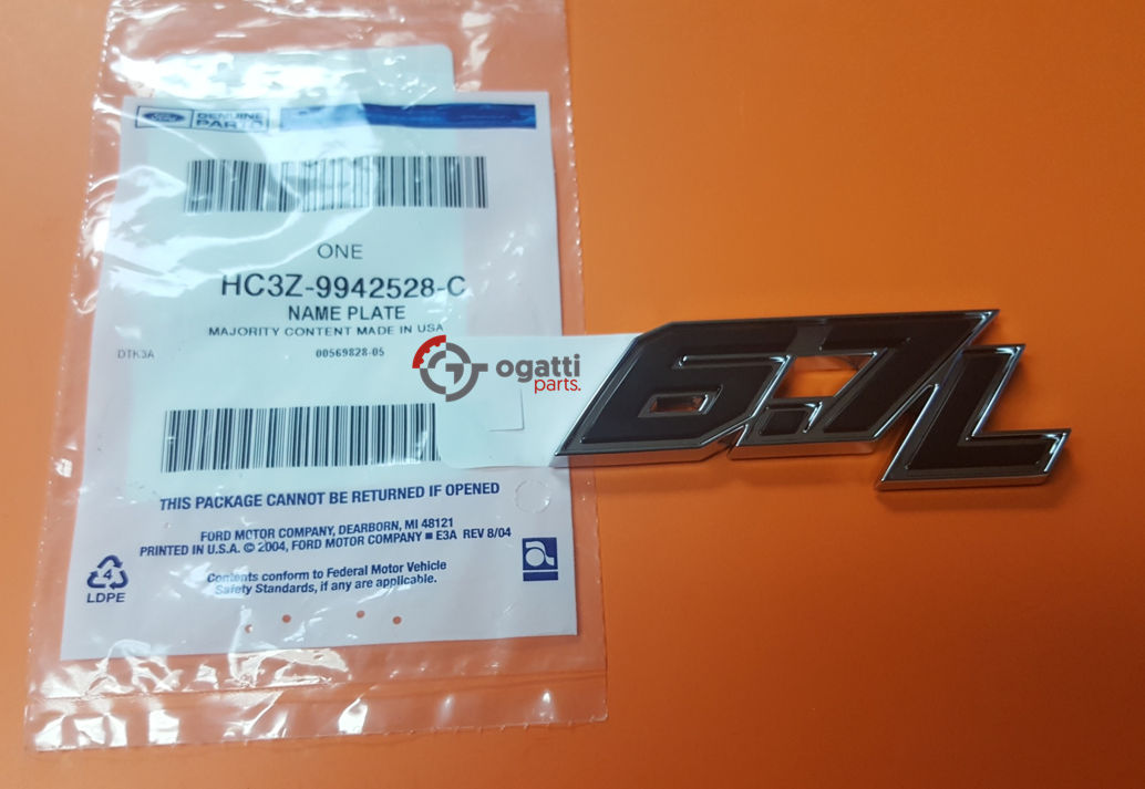 BRAND NEW OEM 6.7L NAMEPLATE ON DOOR F250, F-350, F-450, F-550 ALL VERSION 2016-2022 HC3Z-9942528-C RH Passenger Side - Imagen 2