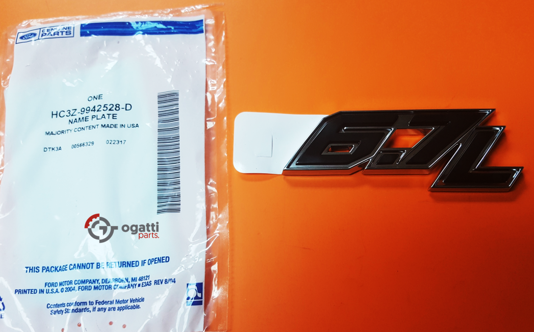 BRAND NEW OEM 6.7L NAMEPLATE ON DOOR F250, F-350, F-450, F-550 ALL VERSION 2016-2022 HC3Z-9942528-D LH - Imagen 2