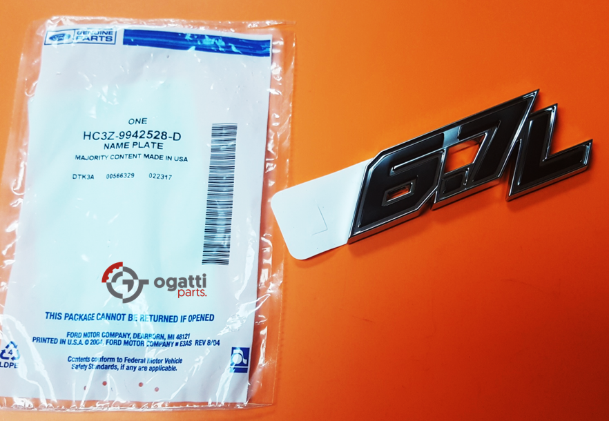 BRAND NEW OEM 6.7L NAMEPLATE ON DOOR F250, F-350, F-450, F-550 ALL VERSION 2016-2022 HC3Z-9942528-D LH - Imagen 3