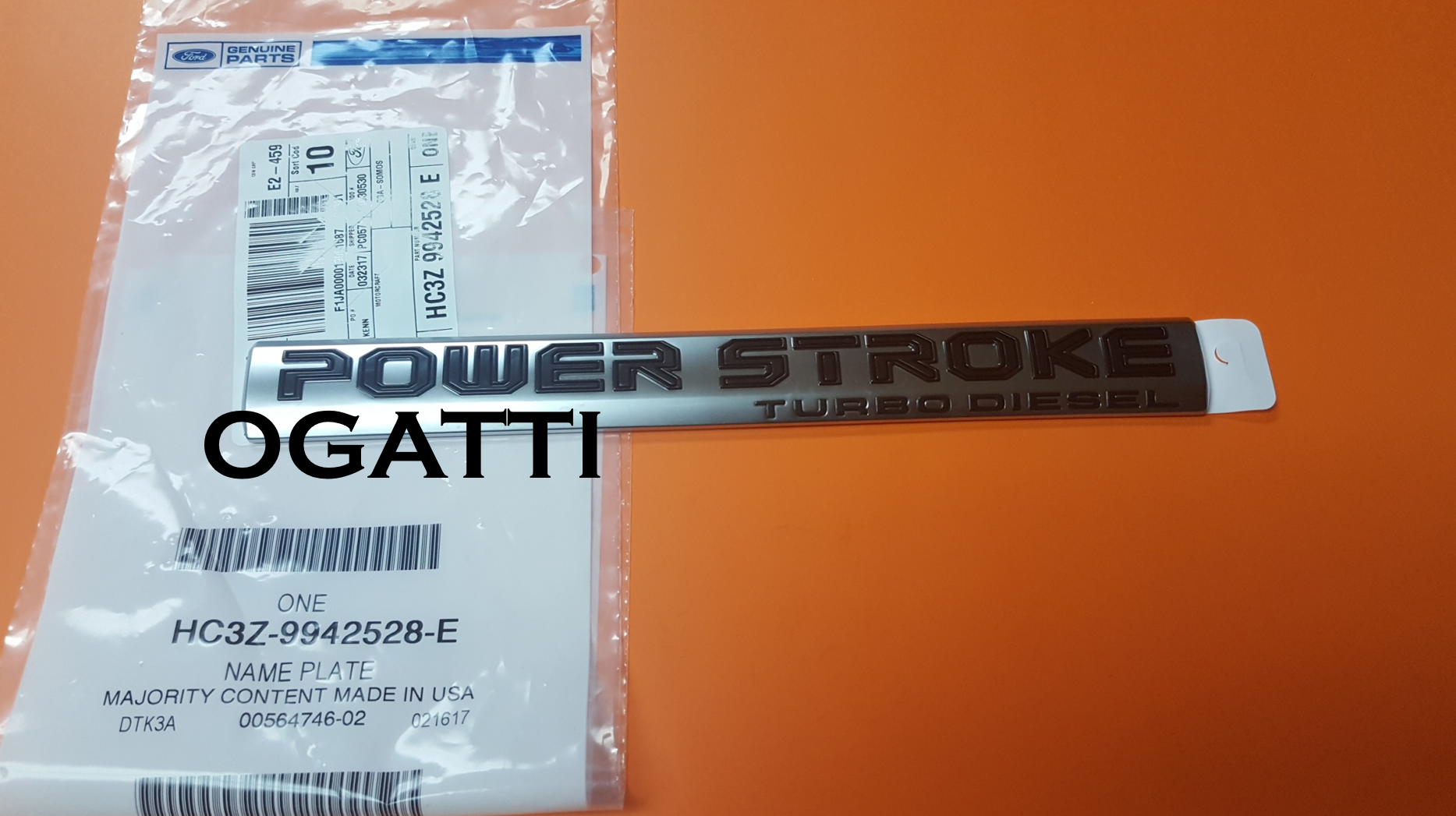 BRAND NEW OEM POWER STROKE NAMEPLATE ON DOOR F250, F-350, F-450, F-550 ALL VERSION 2016-2022 HC3Z-9942528-F LH Driver Side - Imagen 2