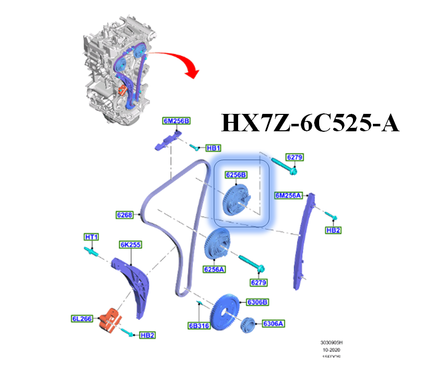 Brand New OEM GEAR CAMSHAFT DRIVE 1.5L DRAGON ESCAPE 2019- BRONCO SPORT HX7Z-6C525-A |