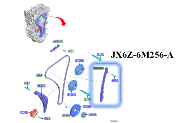 Brand New OEM GUIDE TIMING CHAIN 1.5L DRAGON ESCAPE 2019- BRONCO SPORT JX6Z-6M256-A |6M256|