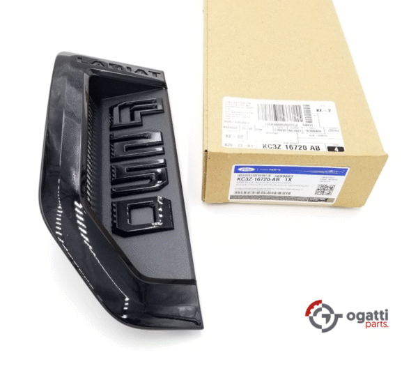 Brand New OEM NAMEPLATE FOR FENDER F250 LARIAT VERSION AGATE BLACK SPORT PACKAGE 2018-2019 KC3Z-16720-AB LH DRIVER SIDE