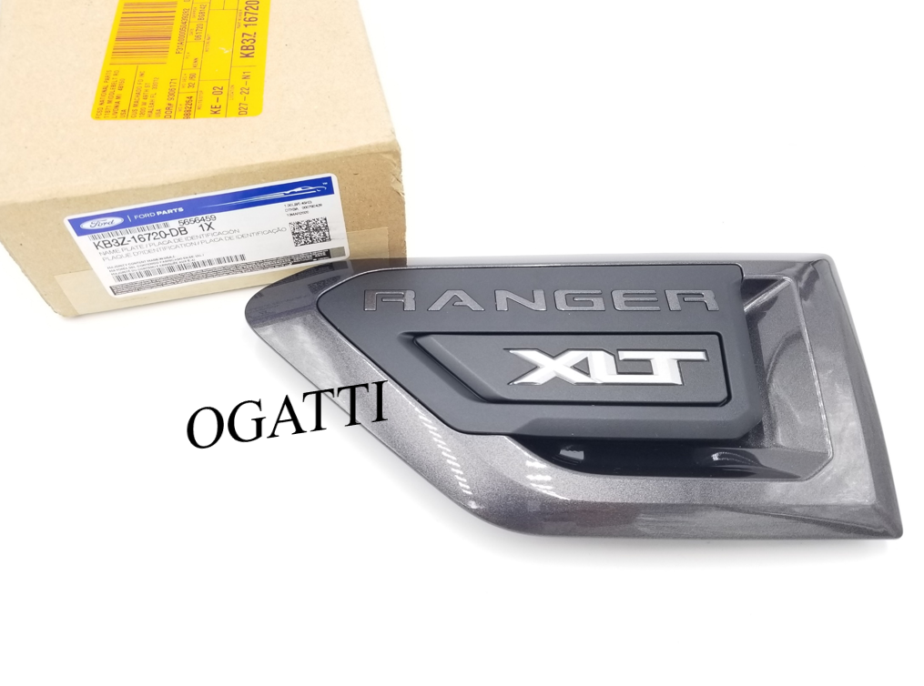 Brand New OEM VENT EMBLEM FOR RANGER XLT 2019-2020 DRIVER SIDE FOR FENDER KB3Z-16720-DB MAGNETIC BLACK - Imagen 2