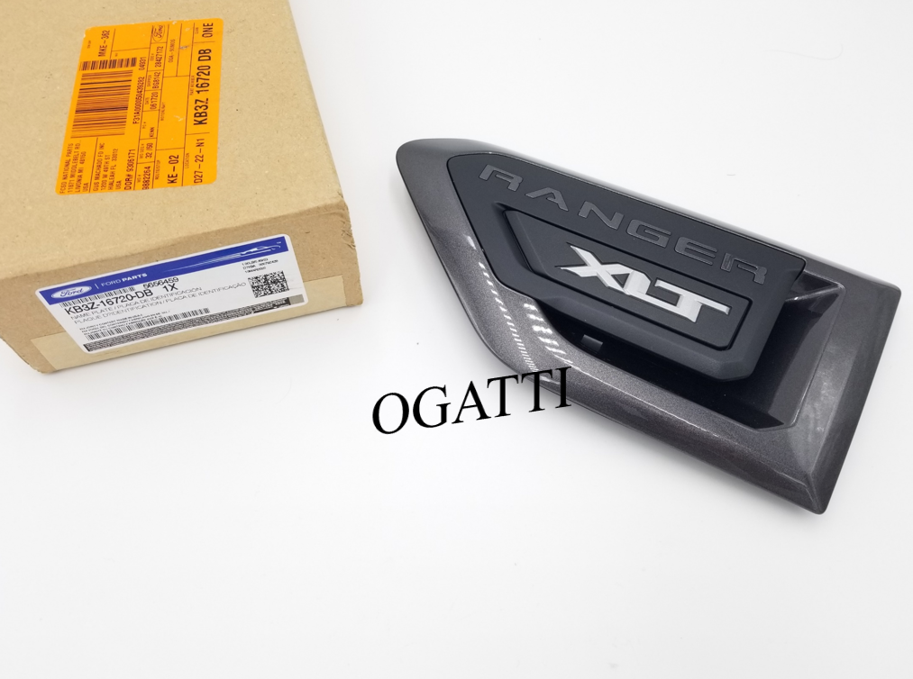 Brand New OEM VENT EMBLEM FOR RANGER XLT 2019-2020 DRIVER SIDE FOR FENDER KB3Z-16720-DB MAGNETIC BLACK - Imagen 3