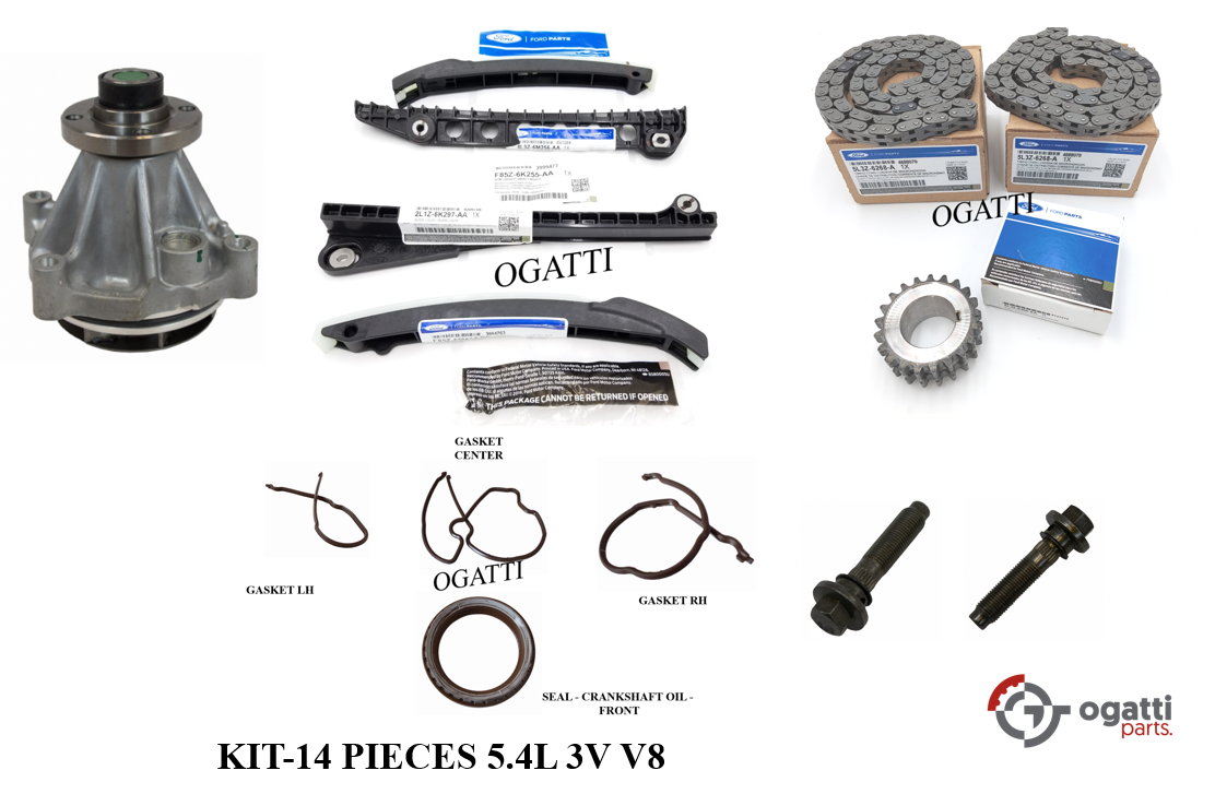 Brand New OEM Timing Chain Guides 5.4L V8, 14 Pieces, Engine Repair Kit Explorer|F-150|Expedition|F-250-350 2004-2010 (OG-60-5.4L-14-3) - Imagen 6