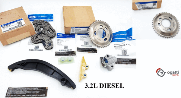 Brand New OEM Timing Chain Kit 3.2L Diesel Power Stroke 5 Cyl, Set 7 Pieces, Engine Repair Kit (OG-60-3.2L-7-1)