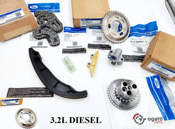 Brand New OEM Timing Chain Kit 3.2L Diesel Power Stroke 5 Cyl, Set 8 Pieces, Engine Repair Kit (OG-60-3.2L-8-1)