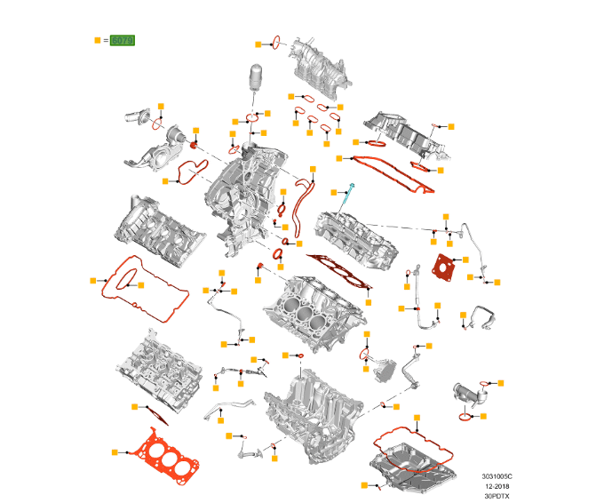 Brand New OEM Engine Gasket Kit 3.0L GTDI TC V6 EXPLORER, LINCOLN AVIATOR 2019/ L1MZ-6079-B - Imagen 5
