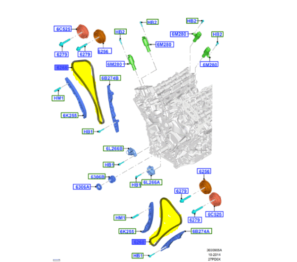 Brand New OEM  Engine BELT CHAIN TIMING 3.0L GTDI TC V6 EXPLORER, LINCOLN AVIATOR 2019/ L1MZ-6268-A