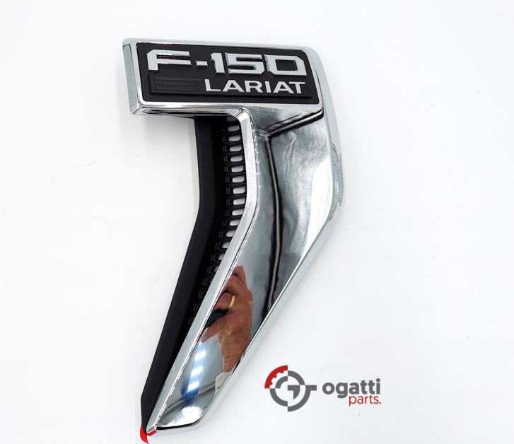 Brand New OEM Emblem fender F-150 LARIAT Version in Chrome 2021 Passenger SIDE RH ML3Z-16720-C - Imagen 7