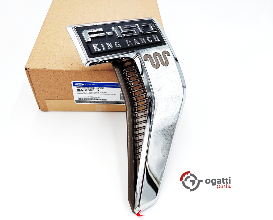 Brand New OEM Emblem fender F-150 KING RANCH Version in CHROME 2021 Passenger SIDE RH ML3Z-16720-E - Imagen 3
