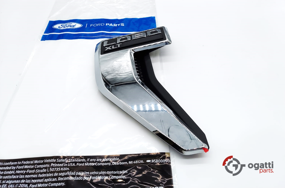 Brand New OEM Emblem fender F-150 LOBO XLT Version in Chrome 2021 DRIVER SIDE LH ML3Z-16720-FA - Imagen 3