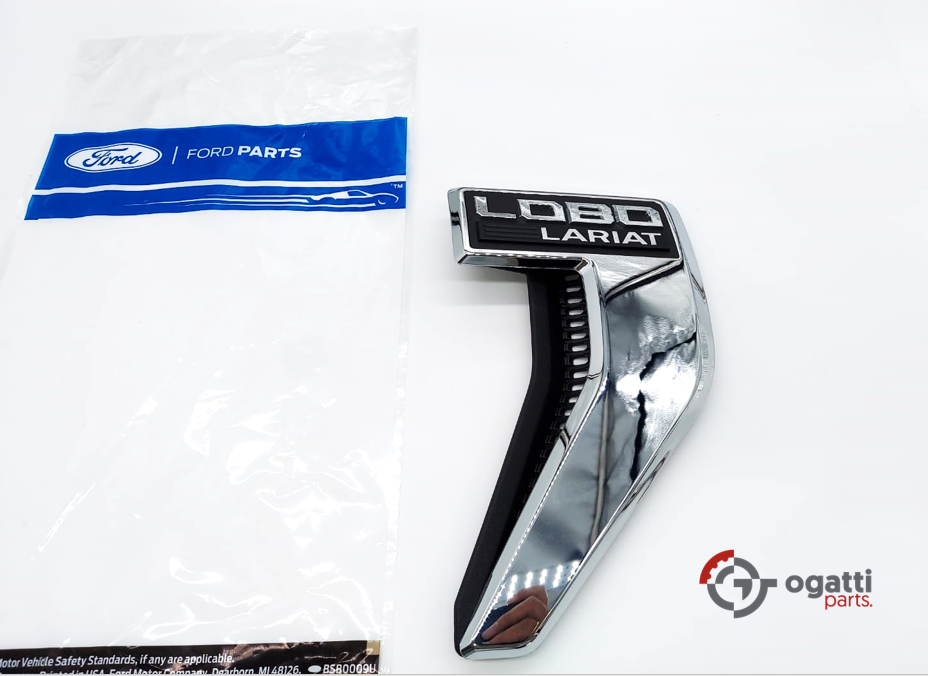 Brand New OEM Emblem fender F-150 LOBO LARIAT Version in Chrome 2021 Passenger SIDE RH ML3Z-16720-G - Imagen 3