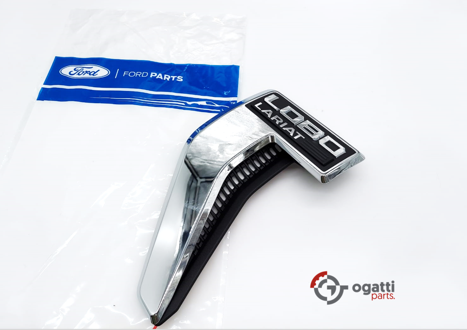 Brand New OEM Emblem fender F-150 LOBO LARIAT Version in Chrome 2021 Driver SIDE LH ML3Z-16720-GA - Imagen 3