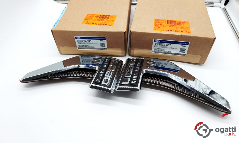 Brand New OEM NAME PLATE F-150 LOBO King Ranch Version 2021 KIT RH-LH (OG-F150-2020-2-12) - Imagen 3