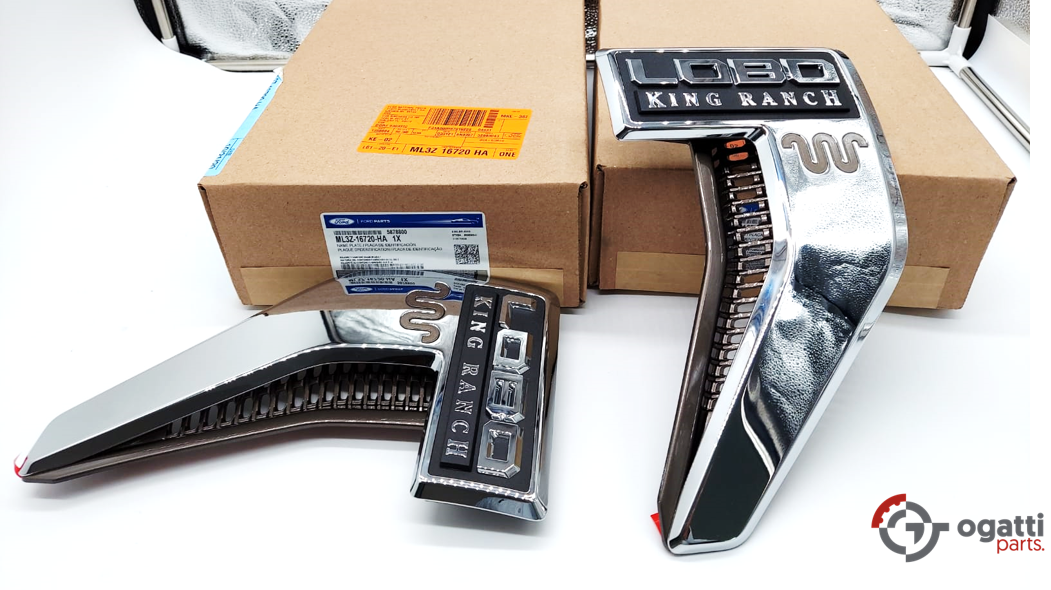 Brand New OEM NAME PLATE F-150 LOBO King Ranch Version 2021 KIT RH-LH (OG-F150-2020-2-12) - Imagen 4