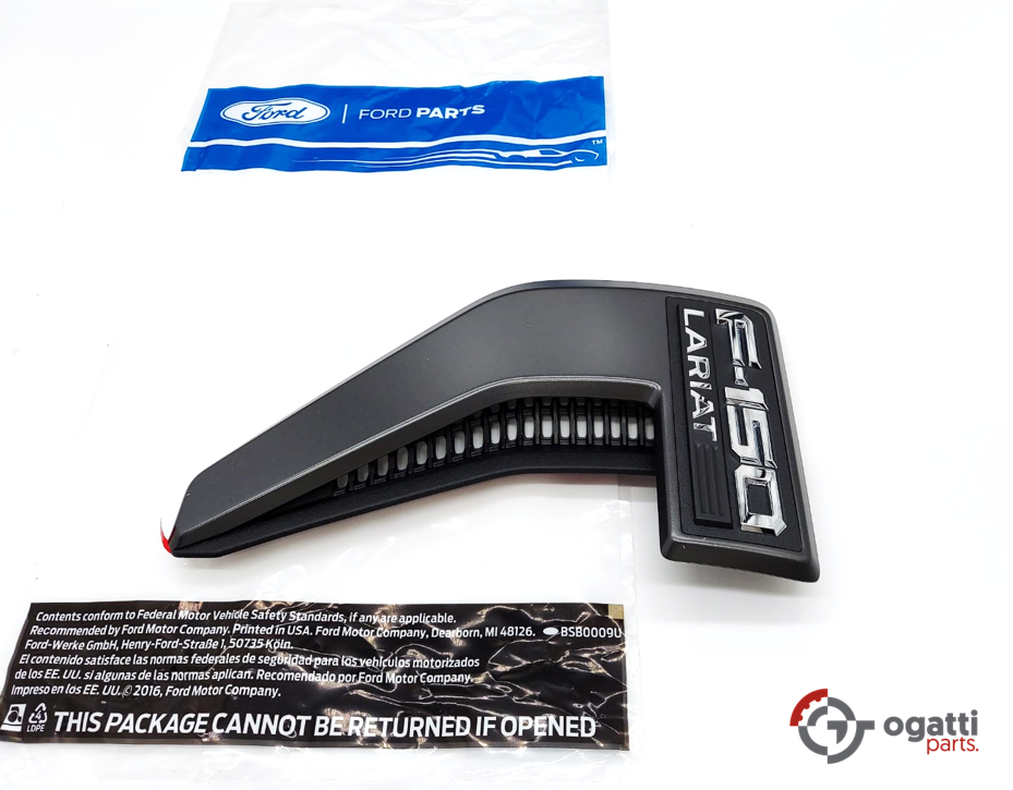 Brand New OEM Emblem fender F-150 LARIAT Version in BLACK 2021 Driver SIDE LH ML3Z-16720-NA - Imagen 3