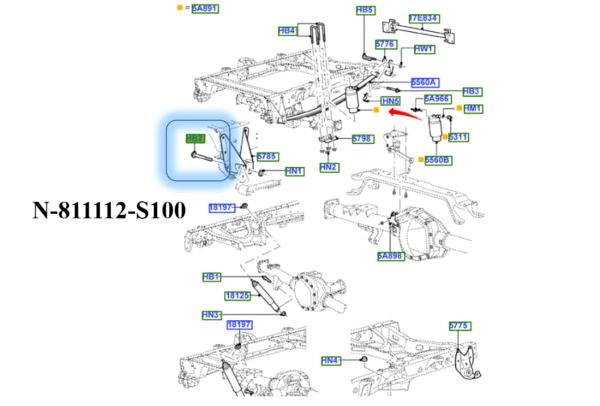 BRAND NEW OEM ONE REAR BRACKET REAR SPRING LINCOLN BLACKWOOD  2001-2002 N-81112-S100
