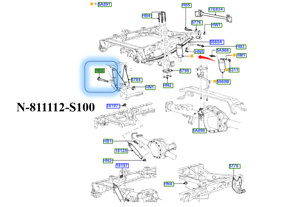 BRAND NEW OEM ONE REAR BRACKET REAR SPRING LINCOLN BLACKWOOD 2001-2002 N-81112-S100