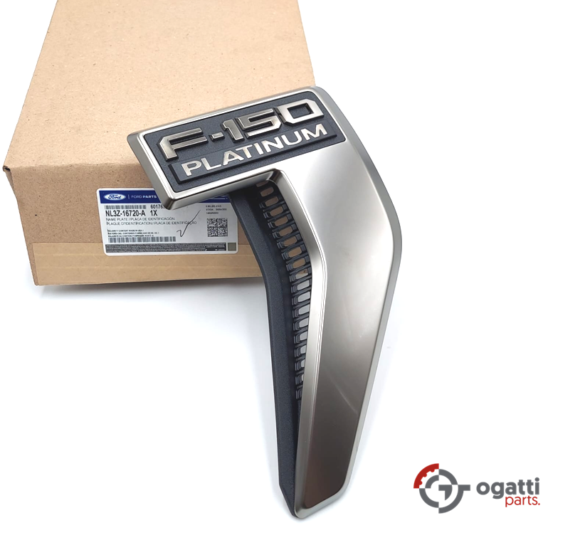 Brand New OEM Emblem fender F-150 PLATINUM Version in LIGHT BLACK 2021 Passenger SIDE LH NL3Z-16720-A