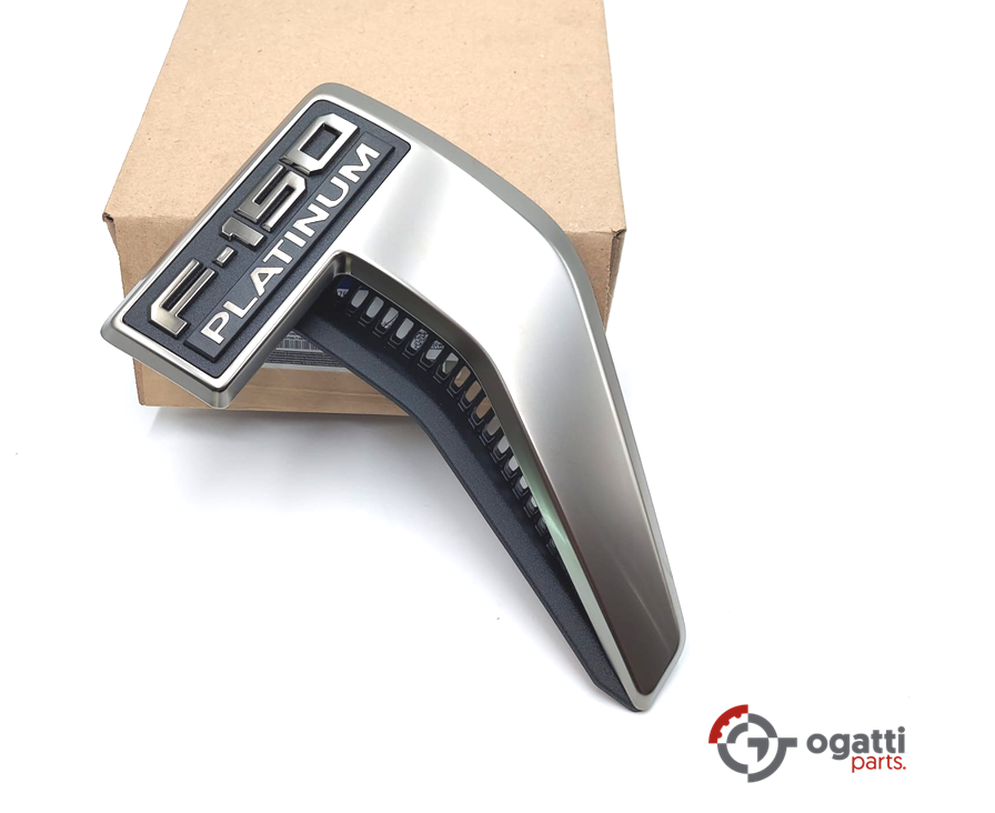 Brand New OEM Emblem fender F-150 PLATINUM Version in LIGHT BLACK 2021 Passenger SIDE LH NL3Z-16720-A - Imagen 4