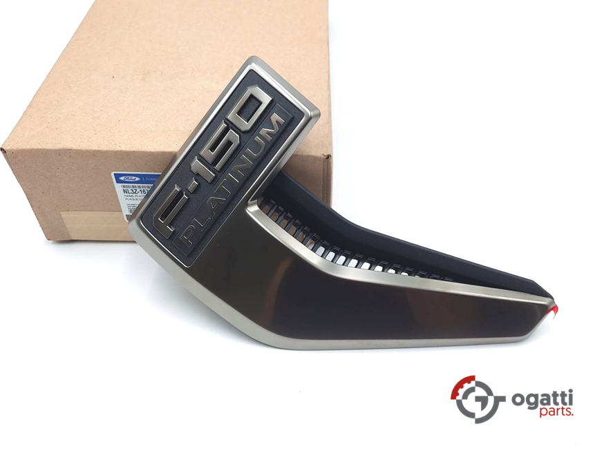 Brand New OEM Emblem fender F-150 PLATINUM Version in LIGHT BLACK 2021 Driver SIDE LH NL3Z-16720-H - Imagen 2