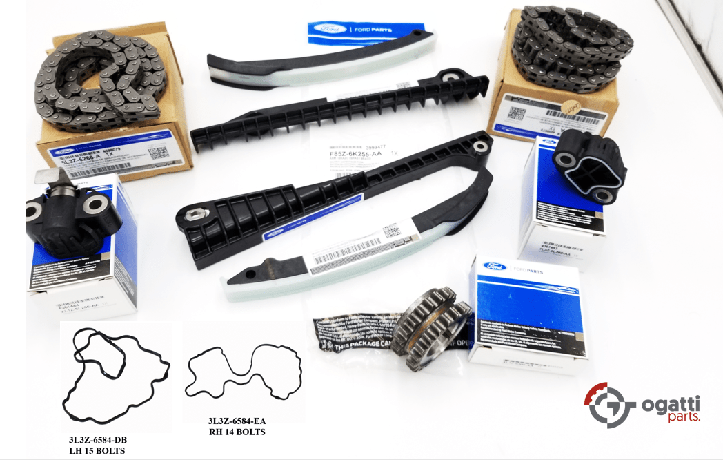 Brand New OEM Timing Chain Guides 5.4L SOHC V8, 2004 11-6 Pieces, Engine Repair Kit Econoline|Excursion|Expedition|F-250-350 2004-2017 (OG-60-5.4L-11-6) - Imagen 2