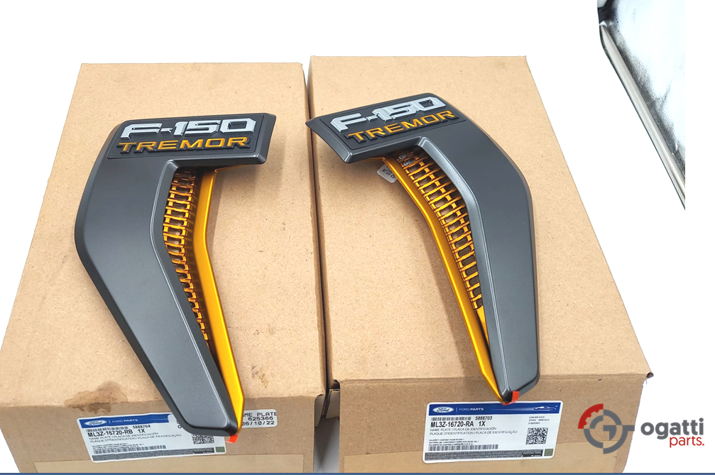 Brand New OEM Emblem fender F-150 TREMOR Version 2021 PASSENGER SIDE RH ML3Z-16720-RA |RB (OG-F150-TREMOR-1) - Imagen 3