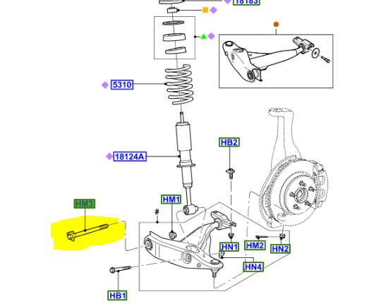 BRAND NEW OEM ONE HARDWARE BOLT FRONT LOWER CONTROL ARM SCHOCK ABSORBER EXPLORER 2000-2010 W-706754-S436 OR W-710304-S436