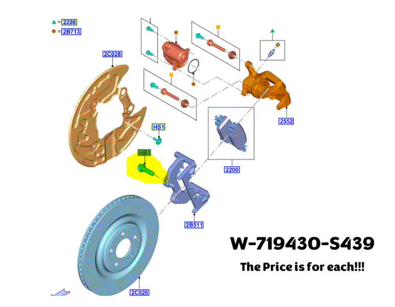 BRAND NEW OEM ONE BOLT FRONT BRAKE DISC SUPPORT EXPLORER, LINCOLN W-719430-S439 - Imagen 5