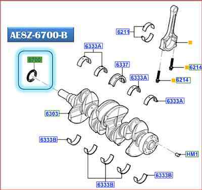 Brand New OEM SEAL ASY - CRANKSHAFT OIL - FR BE8Z-6700-B |6700|