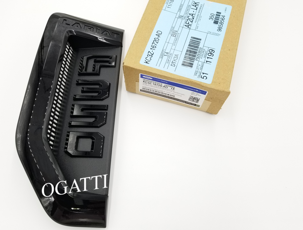 BRAND NEW OEM NAMEPLATE FOR FENDER F350 LARIAT VERSION AGATE BLACK SPORT PACKAGE 2018-2019 KC3Z-16720-AD LH DRIVER SIDE